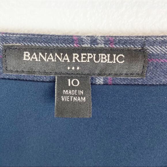 Banana Republic Plaid Mini Skirt Short Straight Dark Academia Preppy Size 10 - Picture 7 of 8